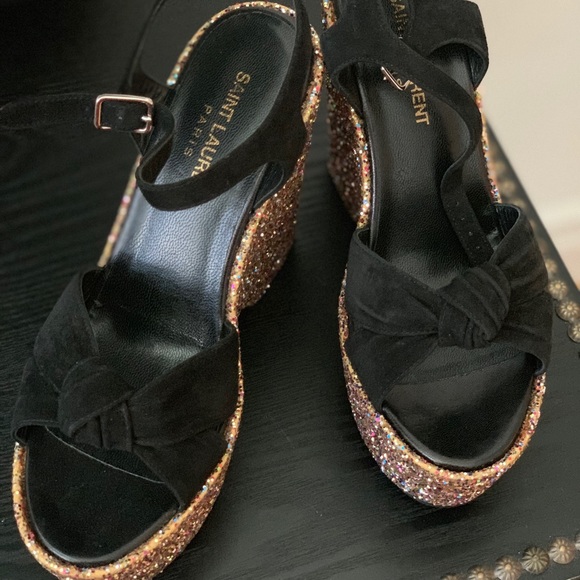 Saint Laurent Shoes - Saint Laurent Glitter High heel
